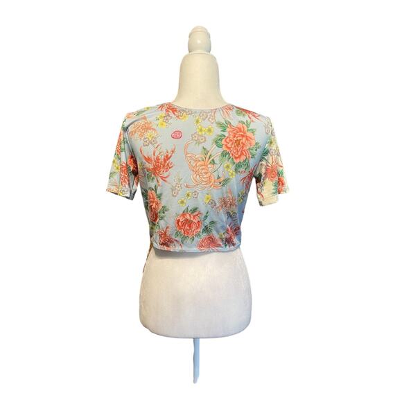 We are HAH All Tied Up Reversible Crop Top French Blue Size Large NWT - Picture 8 of 11